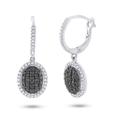 0.84ct 14k White Gold Black & White Diamond Earring